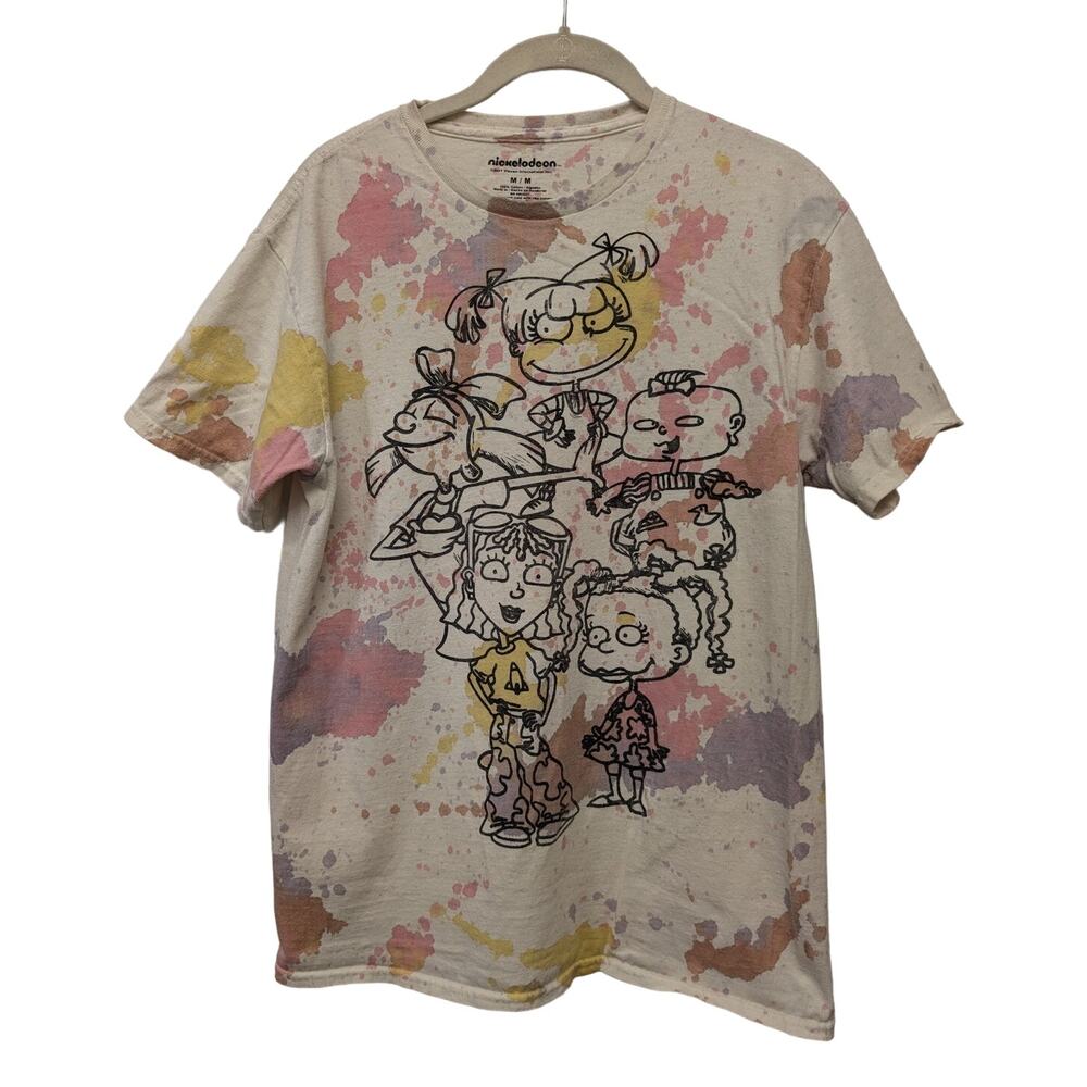 Nickelodeon Colorful Tie-Dye Rugrats‎ Graphic Print Tee Multicolor 100% Cotton